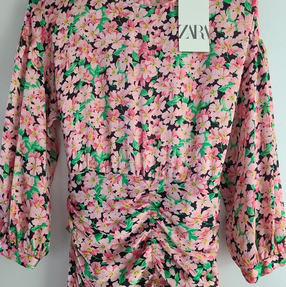 Zara pink floral dress - Picture 3 of 3